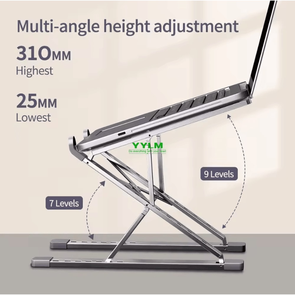 Adjustable Aluminum Laptop Stand Foldable Ergonomic Cooling Stand For MacBook Notebook 1