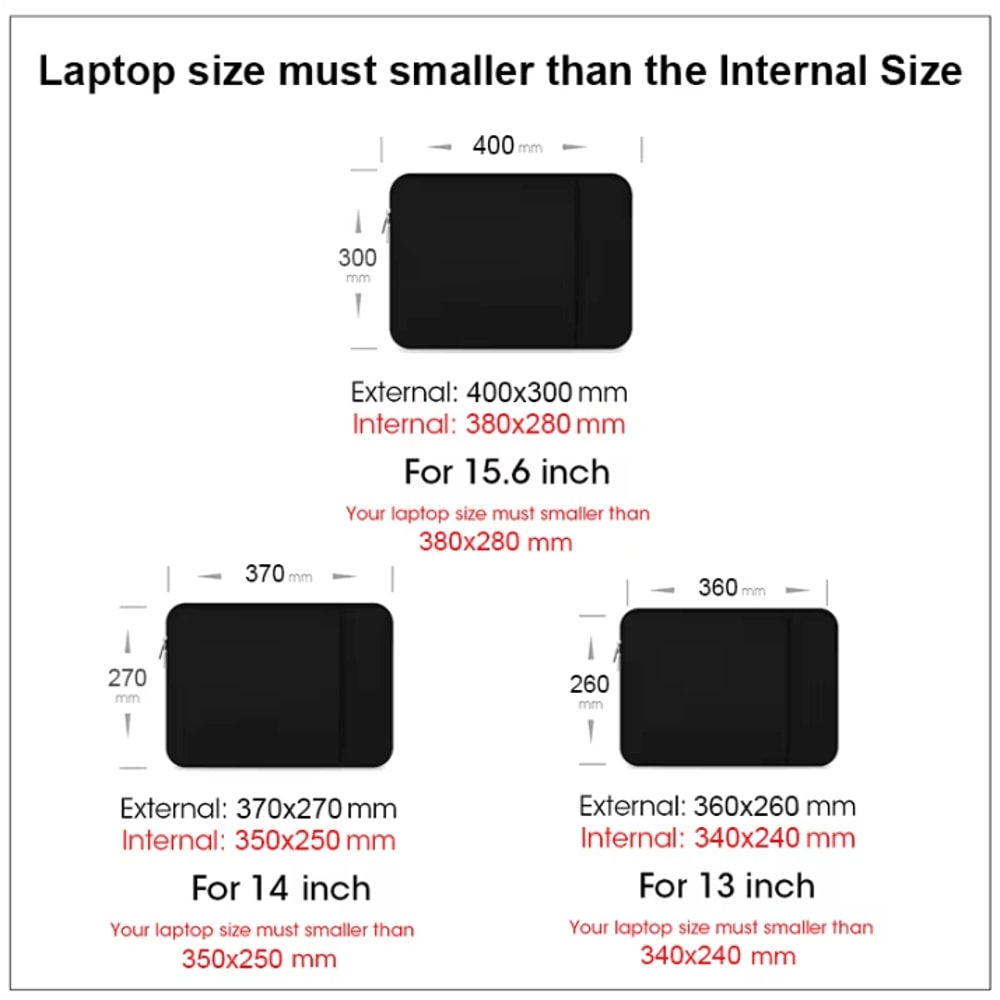 Universal Laptop Sleeve Case Slim Protective Notebook Bag For MacBook Dell Lenovo 13156 Inch 4