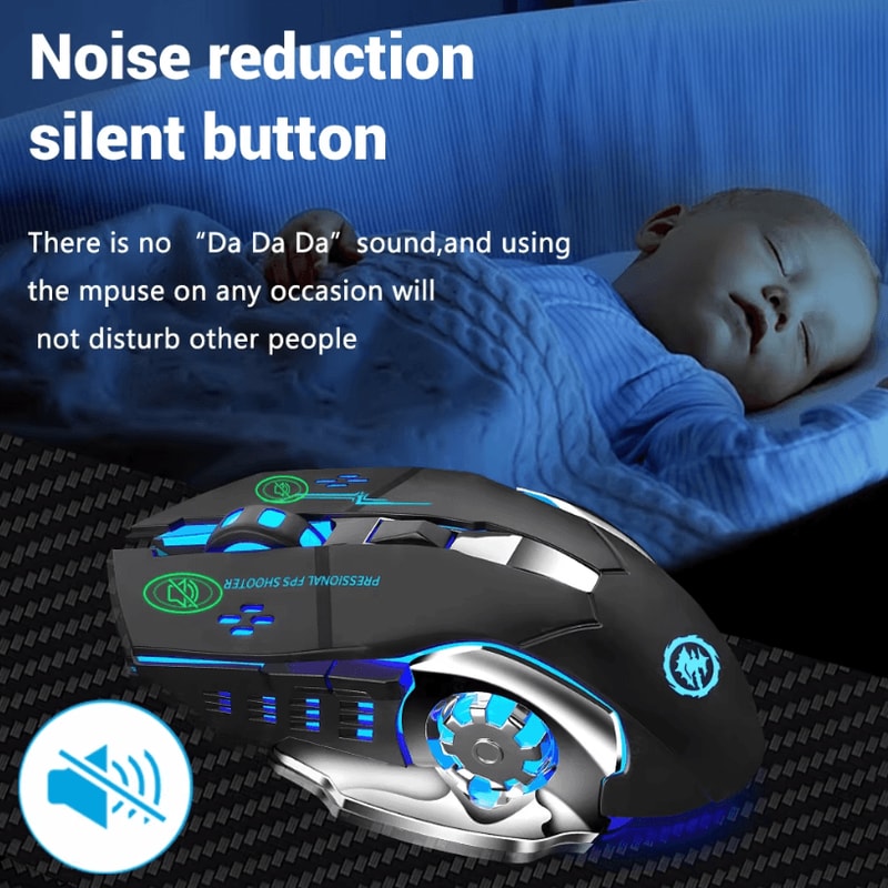 Rechargeable Wireless Gaming Mouse Silent Bluetooth 24G USB Backlit Mouse For PC Laptop 1