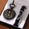 Retro Pirate Pocket Watch Necklace Double Knife Quartz Vintage Pendant Watch For Men 0