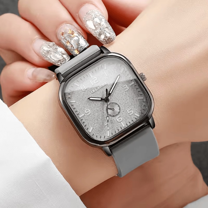 Minimalist Square Quartz Watch Silicone Strap Casual Sport Wristwatch For Women And Men 1