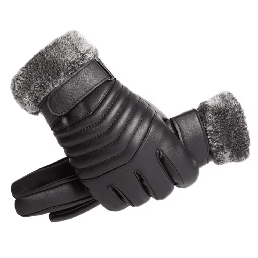 Mens Winter Touchscreen Gloves PU Leather Insulated Cycling And Motorcycle Gloves 0