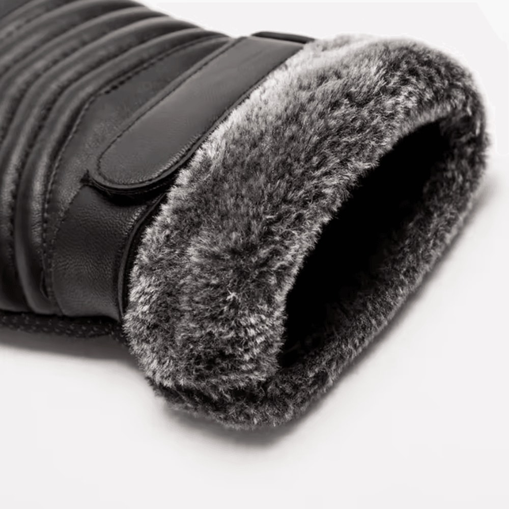 Mens Winter Touchscreen Gloves PU Leather Insulated Cycling And Motorcycle Gloves 4