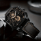 Mens Square Big Dial Watch PU Leather Strap Quartz Casual Sports Wristwatch 1