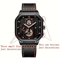 Mens Square Big Dial Watch PU Leather Strap Quartz Casual Sports Wristwatch 5