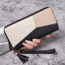 womens long zipper wallet pu leather card holder clutch purse