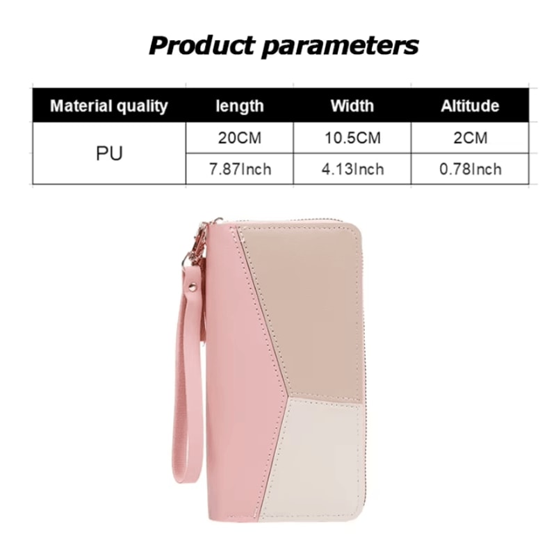 Womens Long Zipper Wallet PU Leather Card Holder Clutch Purse 3