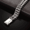 Stainless Steel Braided Bracelet Double Row Fish Scale Magnetic Buckle Mens Jewelry 1
