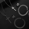 Mens Stainless Steel Cross Jewelry Set Necklace Bracelet Ring Hip Hop Accessories 0