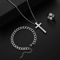 Mens Stainless Steel Cross Jewelry Set Necklace Bracelet Ring Hip Hop Accessories 1