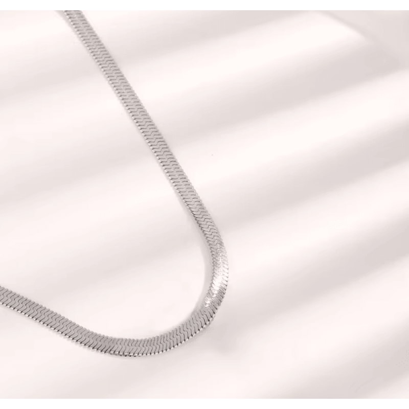 Gold Plated Snake Chain Necklace 3mm Flat Herringbone Choker For Men Women 3