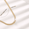 Gold Plated Snake Chain Necklace 3mm Flat Herringbone Choker For Men Women 4