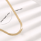 Gold Plated Snake Chain Necklace 3mm Flat Herringbone Choker For Men Women 4