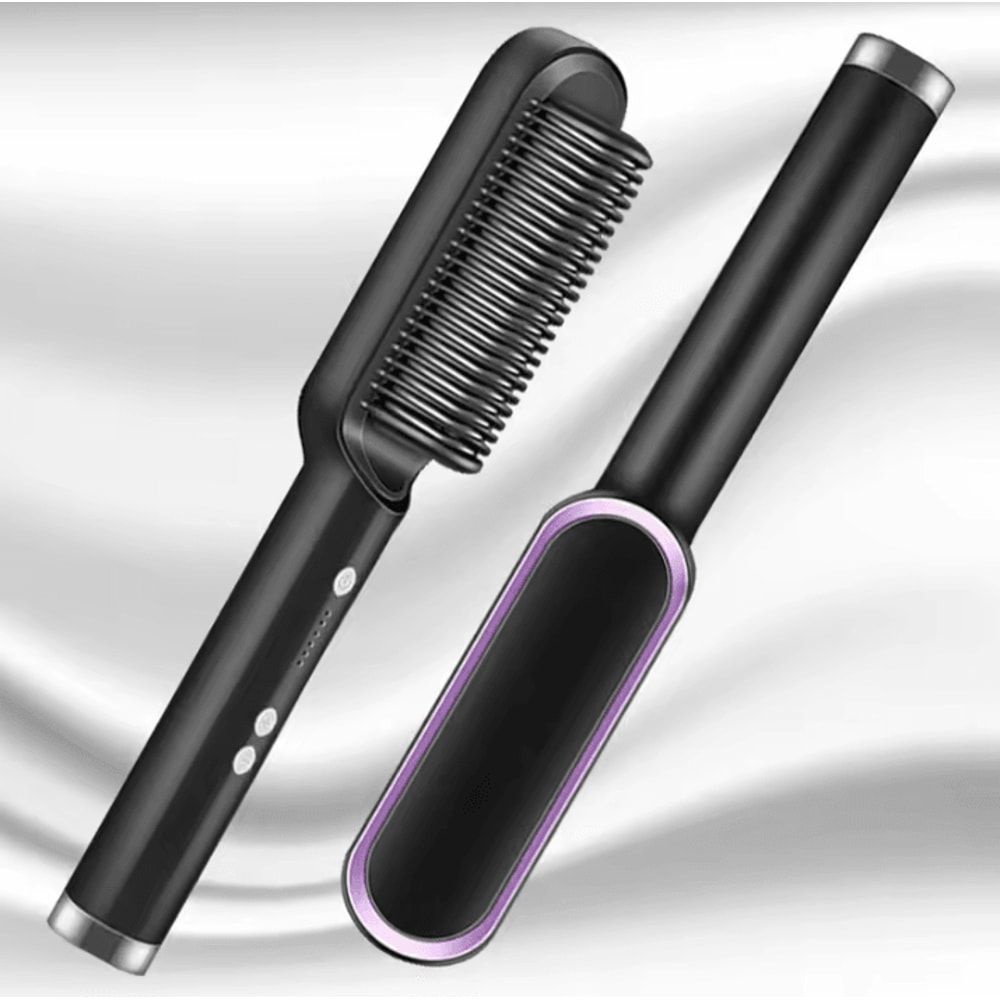 Professional Ceramic Hair Straightener Brush Fast Heating Electric Smoothing Comb 3