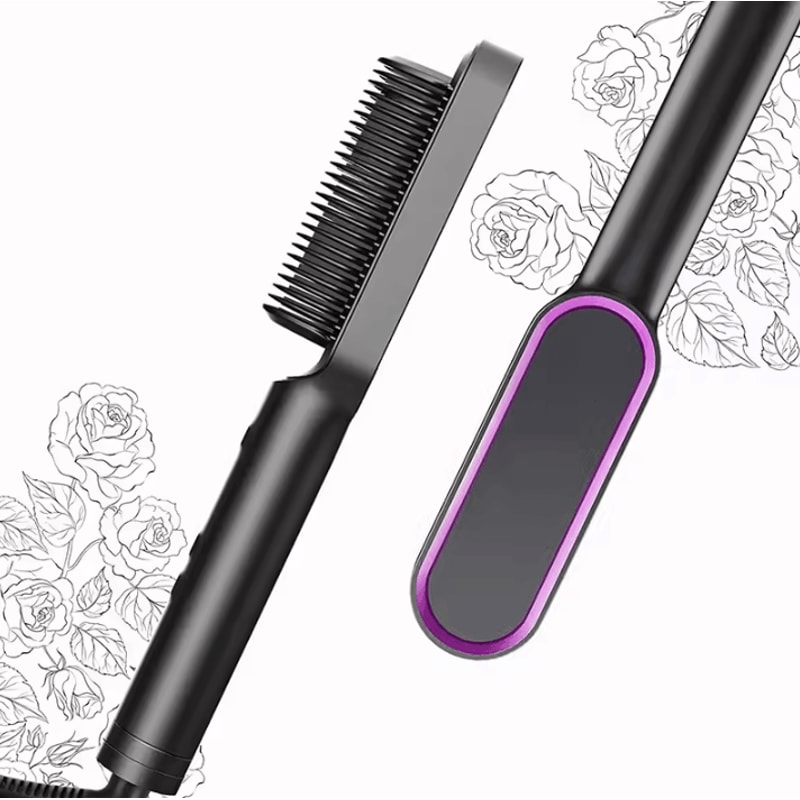 Professional Ceramic Hair Straightener Brush Fast Heating Electric Smoothing Comb 4