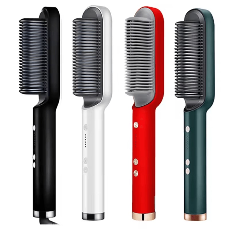 Professional Ceramic Hair Straightener Brush Fast Heating Electric Smoothing Comb 5