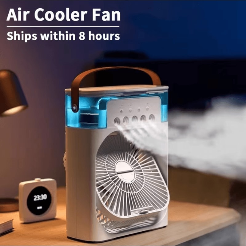 3in1 Portable Air Cooler Fan Mini Air Conditioner Humidifier LED Night Light 0