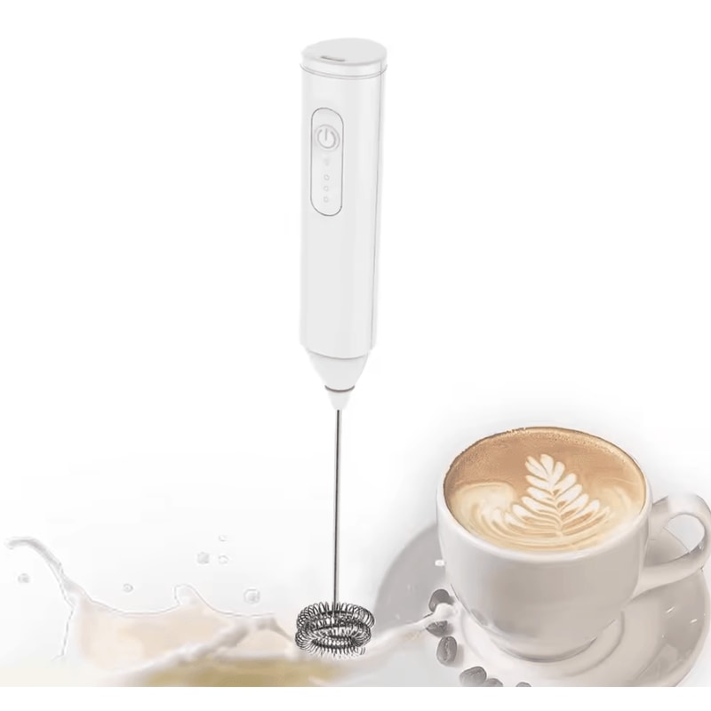 USB Rechargeable Milk Frother 3Speed Electric Coffee Foam Maker Handheld Mixer 7