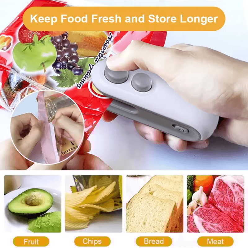 Mini Handheld Heat Bag Sealer Portable Food Storage Plastic Sealing Machine 3
