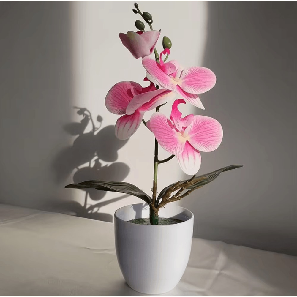 Artificial Butterfly Orchid Bonsai Elegant Potted Floral Decor For Home Office 9