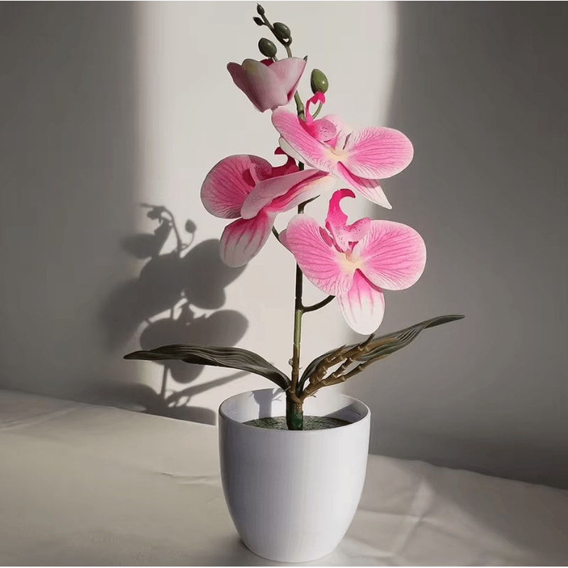 Artificial Butterfly Orchid Bonsai Elegant Potted Floral Decor For Home Office 9