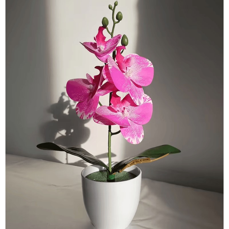 Artificial Butterfly Orchid Bonsai Elegant Potted Floral Decor For Home Office 8