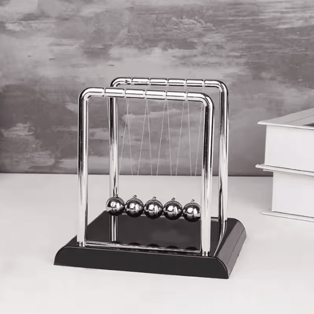 Newtons Cradle Desk Toy Kinetic Steel Balance Balls Physics Pendulum Decor 2