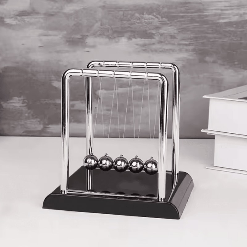 Newtons Cradle Desk Toy Kinetic Steel Balance Balls Physics Pendulum Decor 2