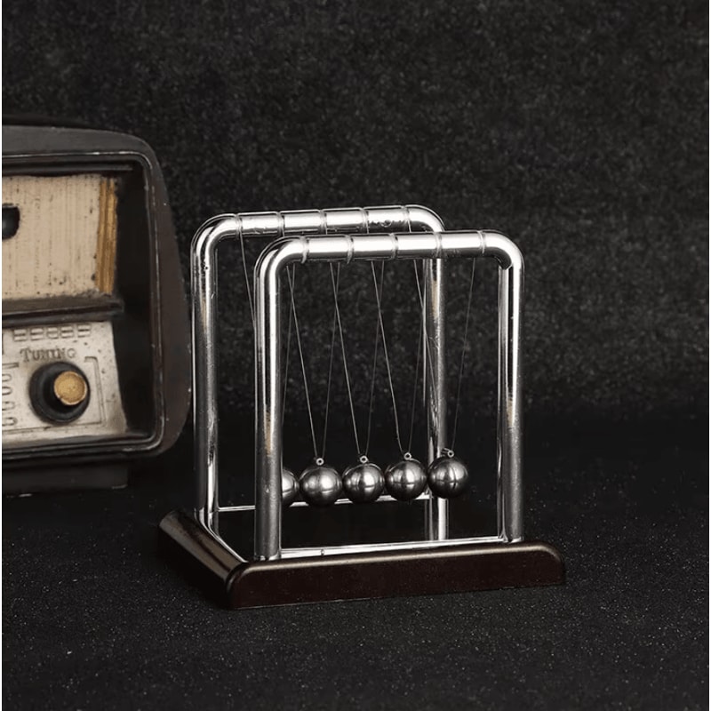 Newtons Cradle Desk Toy Kinetic Steel Balance Balls Physics Pendulum Decor 3