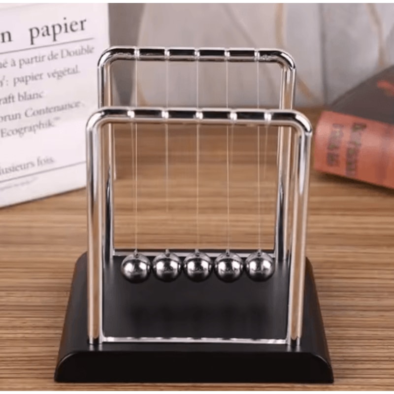 Newtons Cradle Desk Toy Kinetic Steel Balance Balls Physics Pendulum Decor 6