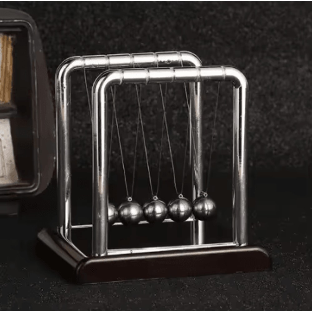Newtons Cradle Desk Toy Kinetic Steel Balance Balls Physics Pendulum Decor 7