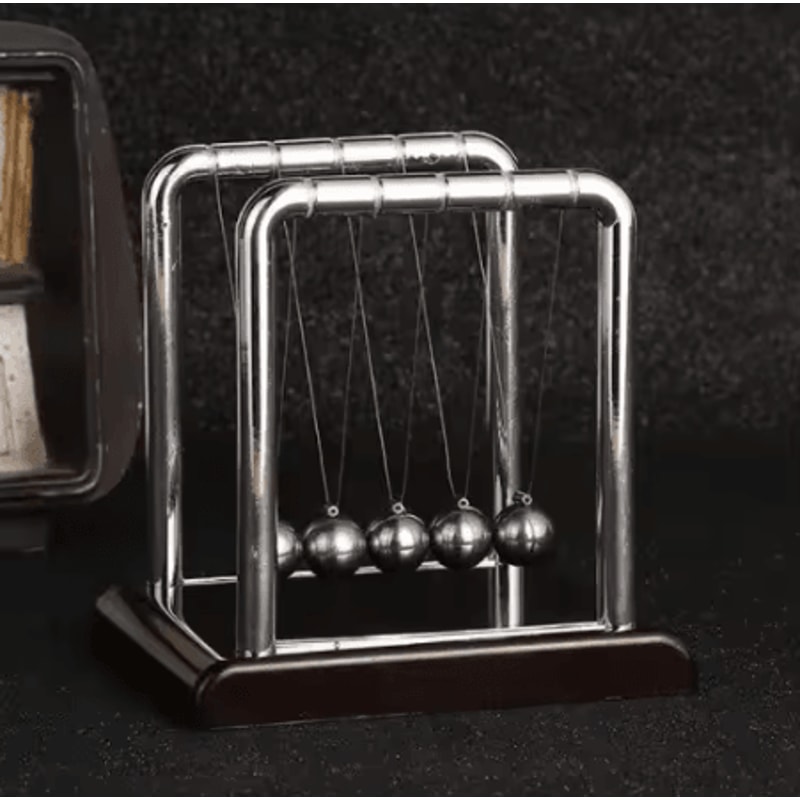 Newtons Cradle Desk Toy Kinetic Steel Balance Balls Physics Pendulum Decor 7