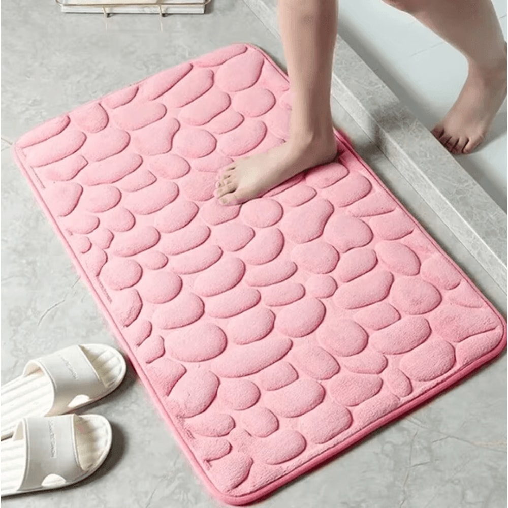 Embossed Pebble AntiSlip Floor Mat Soft Absorbent Bathroom Living Room Carpet 0