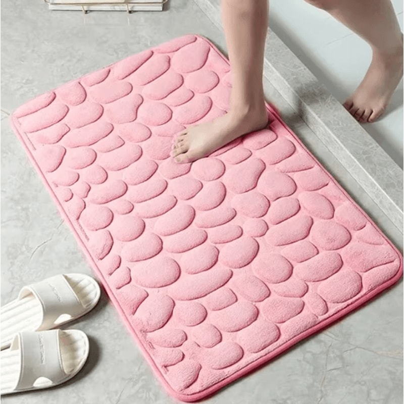 Embossed Pebble AntiSlip Floor Mat Soft Absorbent Bathroom Living Room Carpet 0