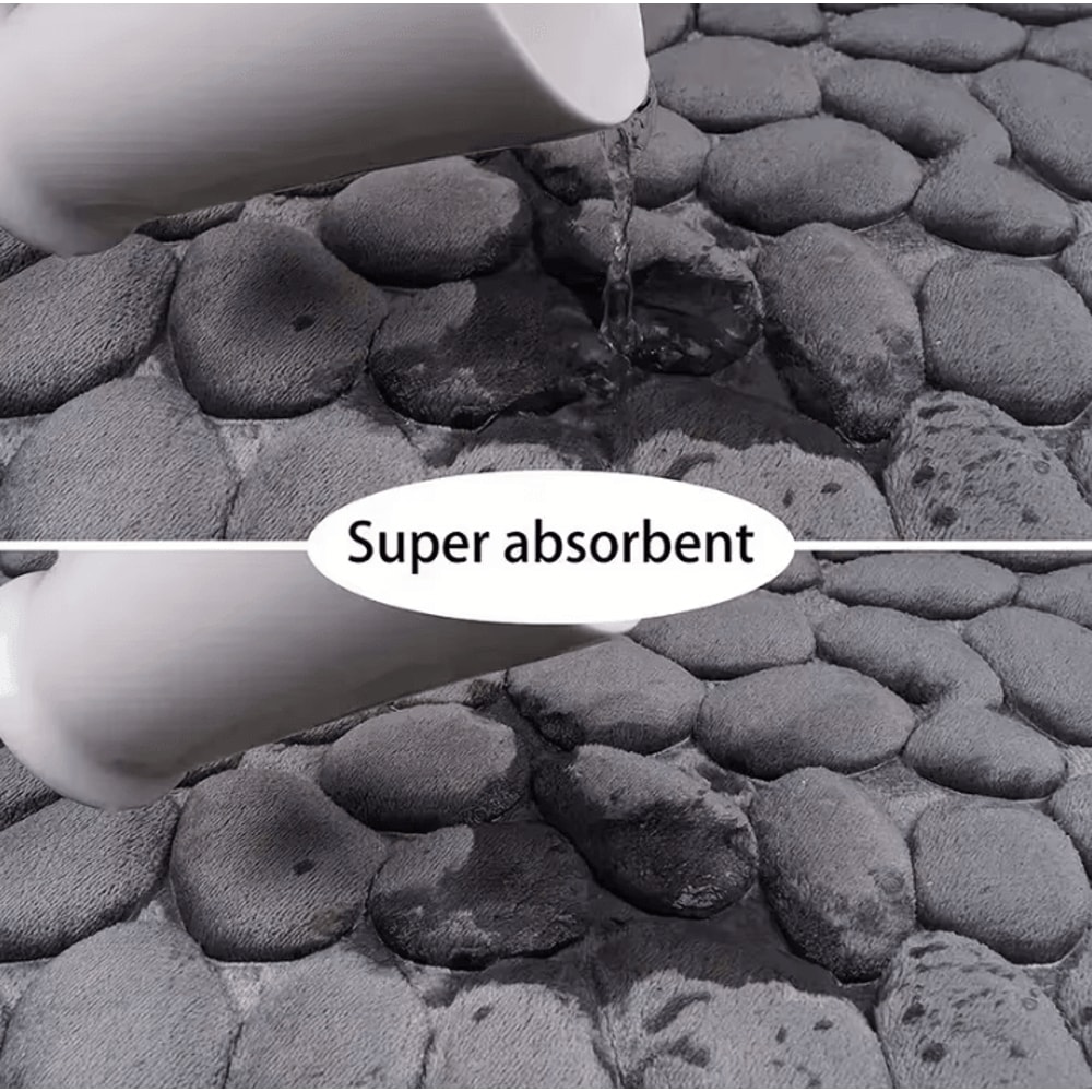 Embossed Pebble AntiSlip Floor Mat Soft Absorbent Bathroom Living Room Carpet 2