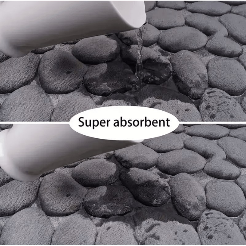 Embossed Pebble AntiSlip Floor Mat Soft Absorbent Bathroom Living Room Carpet 2