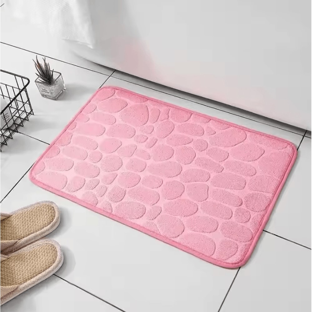Embossed Pebble AntiSlip Floor Mat Soft Absorbent Bathroom Living Room Carpet 6