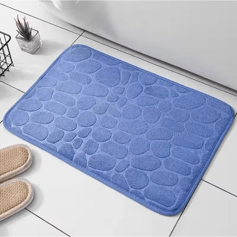 Embossed Pebble AntiSlip Floor Mat Soft Absorbent Bathroom Living Room Carpet 10