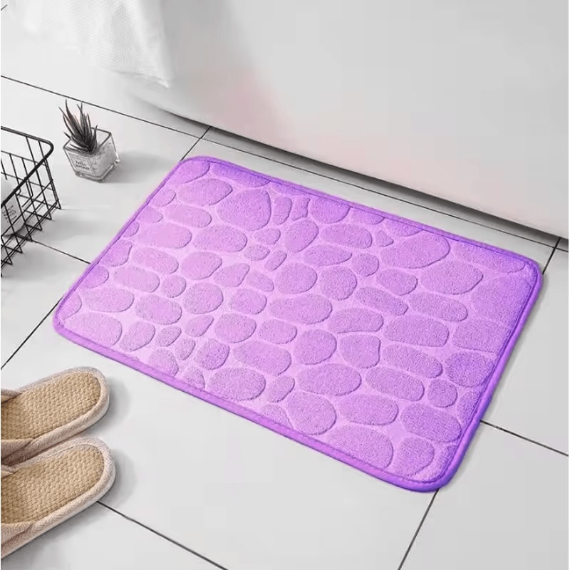 Embossed Pebble AntiSlip Floor Mat Soft Absorbent Bathroom Living Room Carpet 11