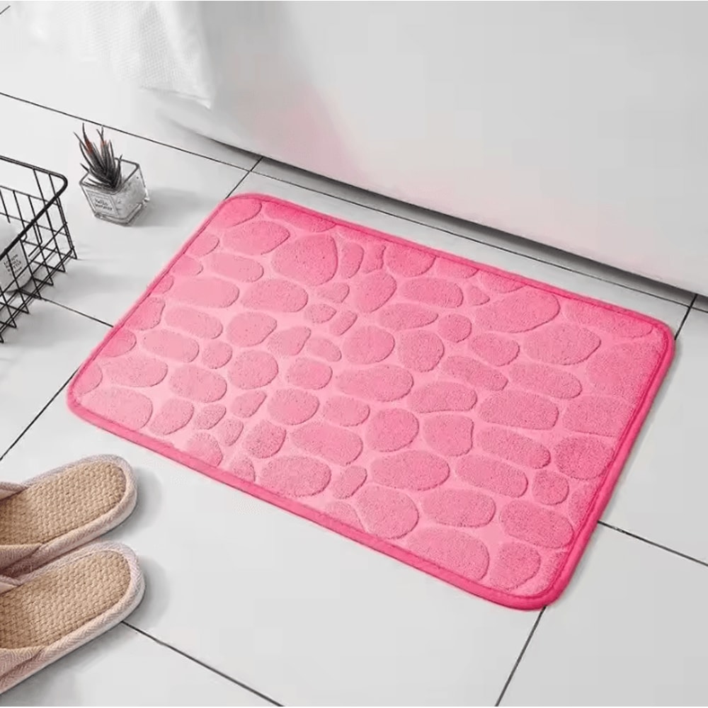 Embossed Pebble AntiSlip Floor Mat Soft Absorbent Bathroom Living Room Carpet 12