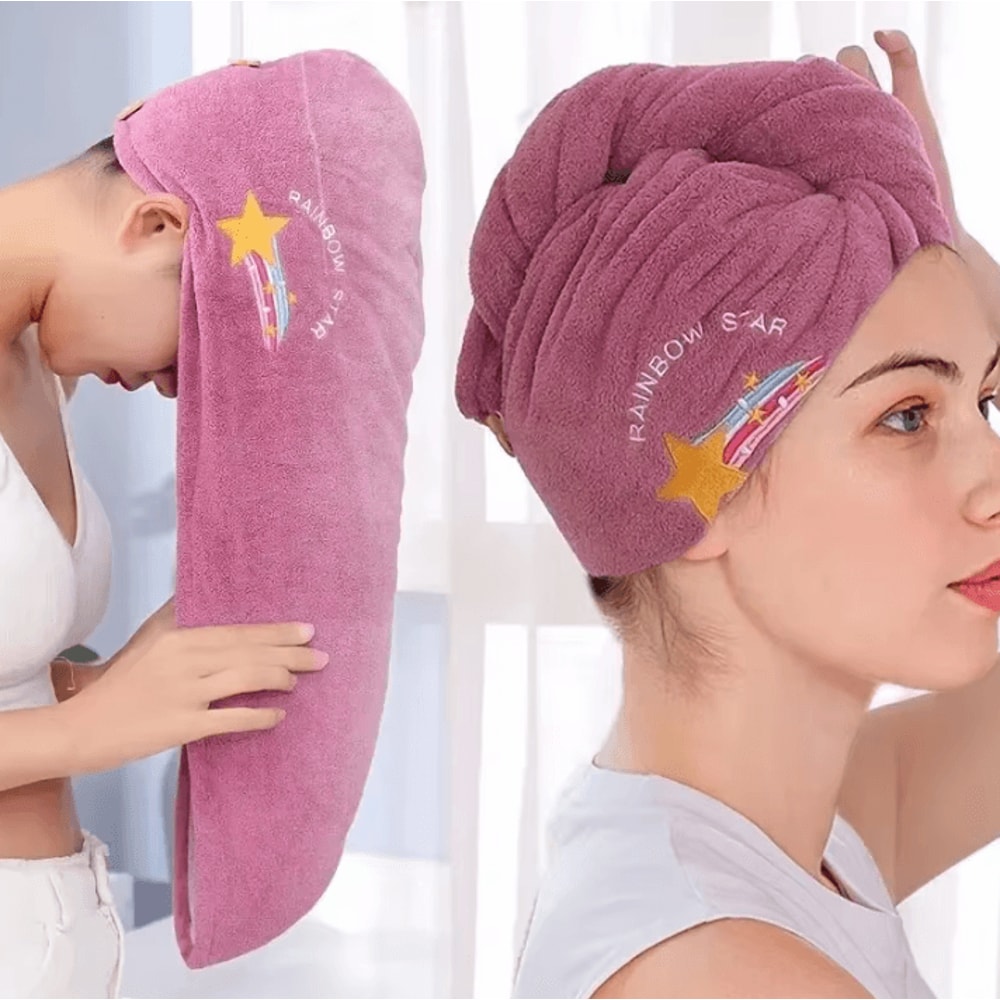 QuickDry Microfiber Hair Towel Wrap Super Absorbent Soft Turban For Women 1