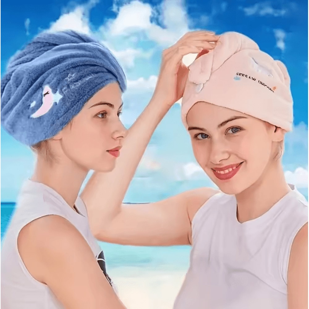QuickDry Microfiber Hair Towel Wrap Super Absorbent Soft Turban For Women 2