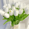 10Piece Real Touch Tulip Bouquet Lifelike Artificial Flowers For Home Wedding DIY Decor 0