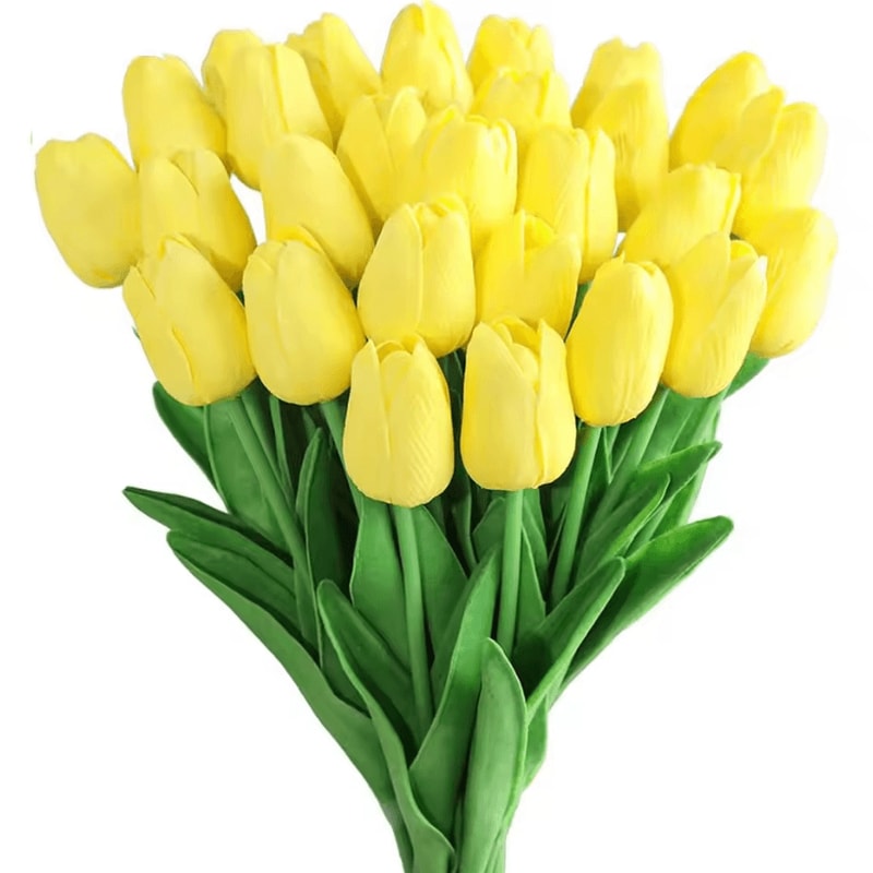 10Piece Real Touch Tulip Bouquet Lifelike Artificial Flowers For Home Wedding DIY Decor 8