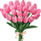 10Piece Real Touch Tulip Bouquet Lifelike Artificial Flowers For Home Wedding DIY Decor 9