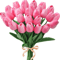 10Piece Real Touch Tulip Bouquet Lifelike Artificial Flowers For Home Wedding DIY Decor 9