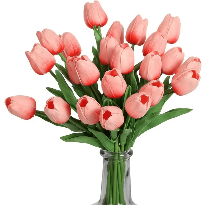 10Piece Real Touch Tulip Bouquet Lifelike Artificial Flowers For Home Wedding DIY Decor 10