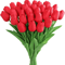 10Piece Real Touch Tulip Bouquet Lifelike Artificial Flowers For Home Wedding DIY Decor 11