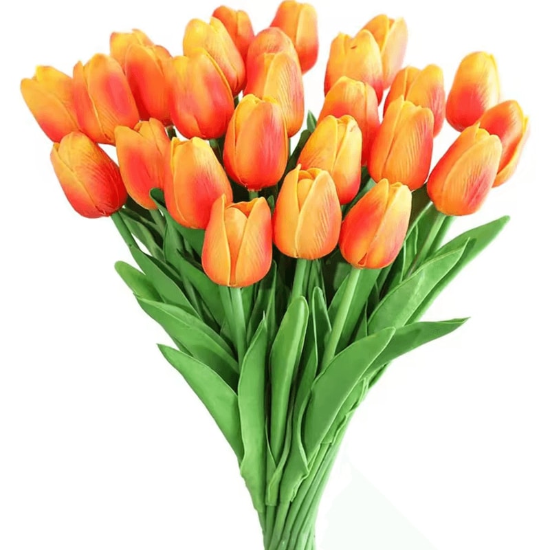 10Piece Real Touch Tulip Bouquet Lifelike Artificial Flowers For Home Wedding DIY Decor 7