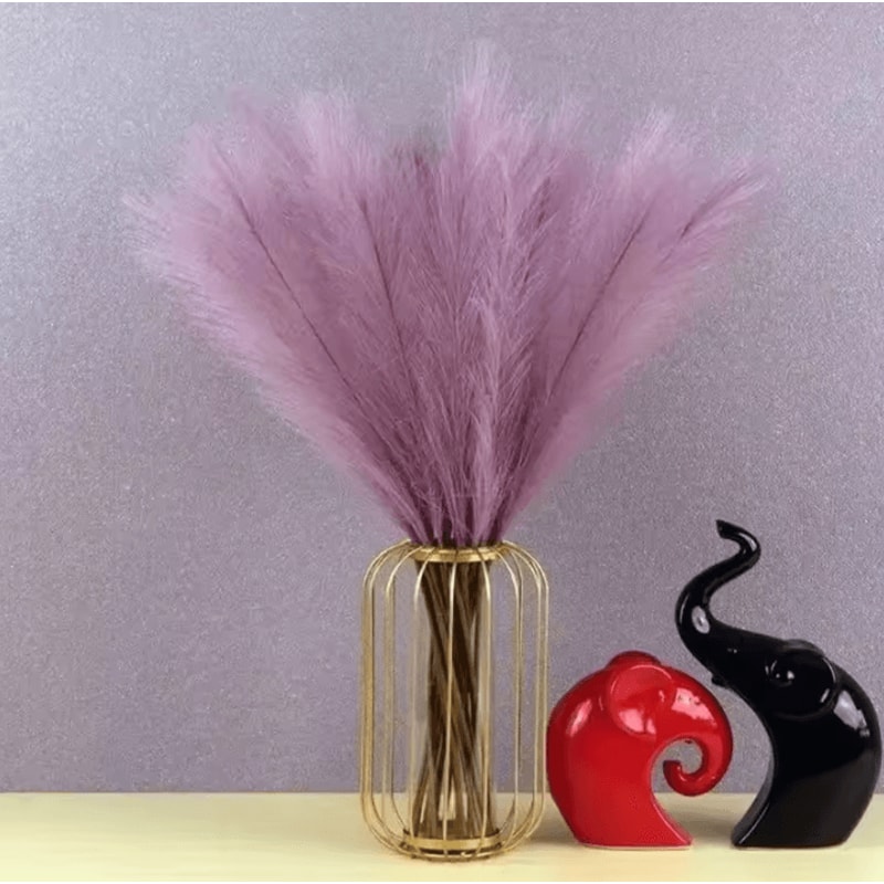 Artificial Pampas Grass Decor Set Fluffy Boho Vase Filler Stems For Home Wedding Styling 3